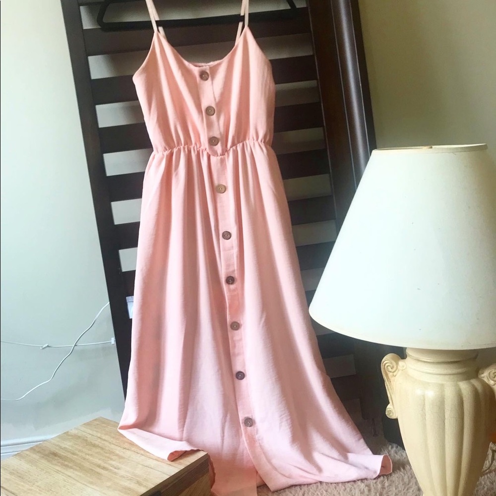Beautiful long pink dress!